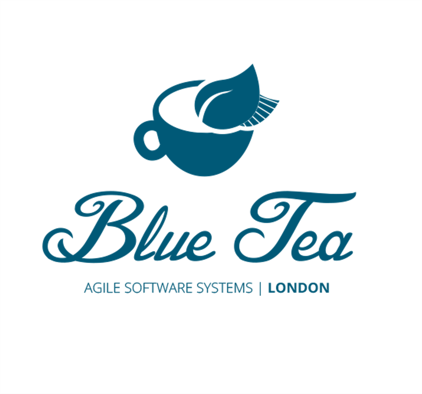 64fd7936a638bbb9ea3ff448_63691111c171f8660c511b45_Blue20Tea Blue Tea Agile Software Systems, London — logo featuring a teal tea cup with a leaf motif.