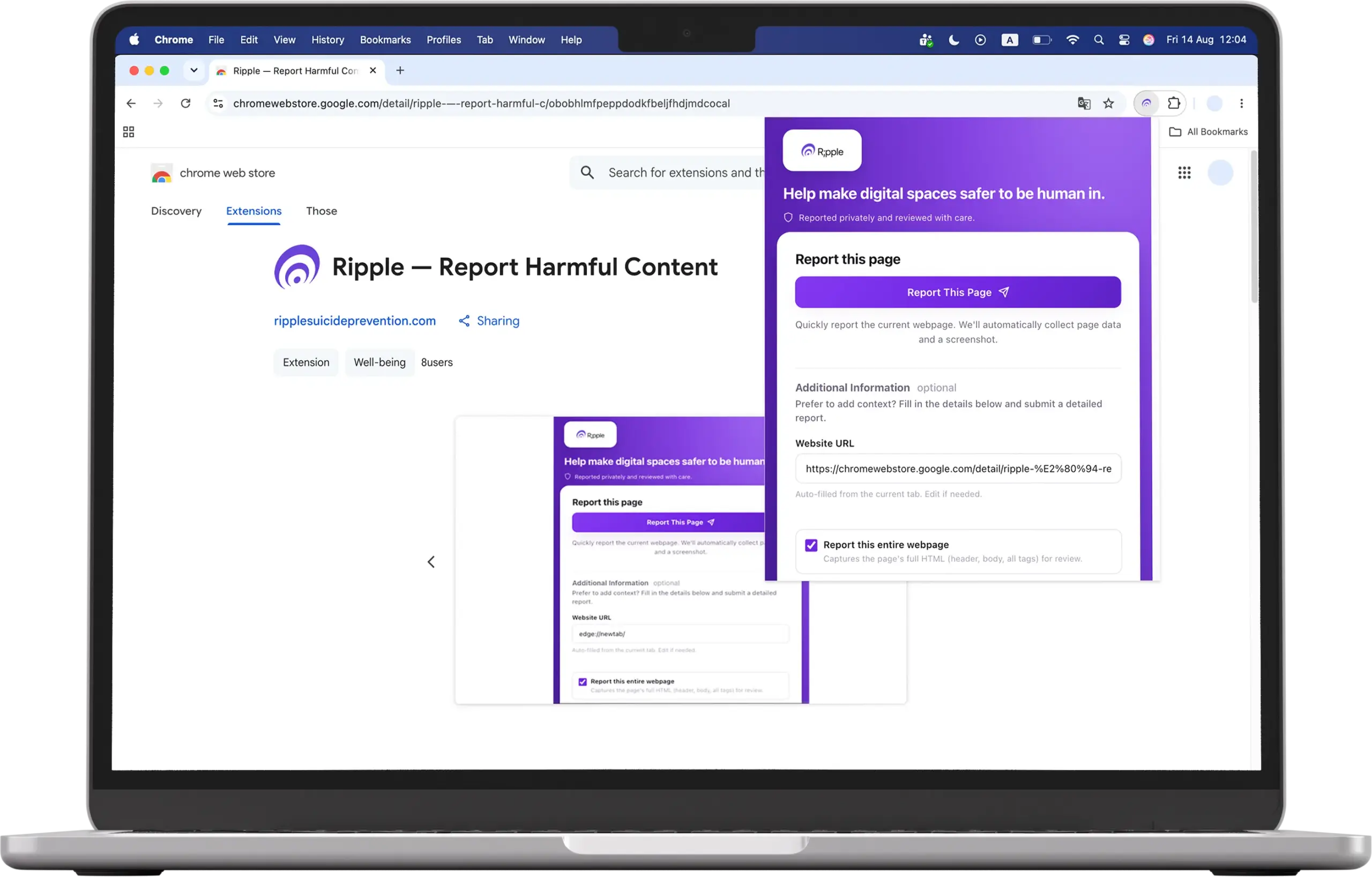 Ripple Community Reporter in Google Chrome.
