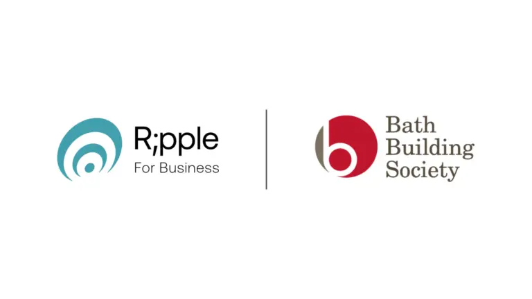 Ripple For Business and Bath Building Society logos side by side, separated by a thin vertical line